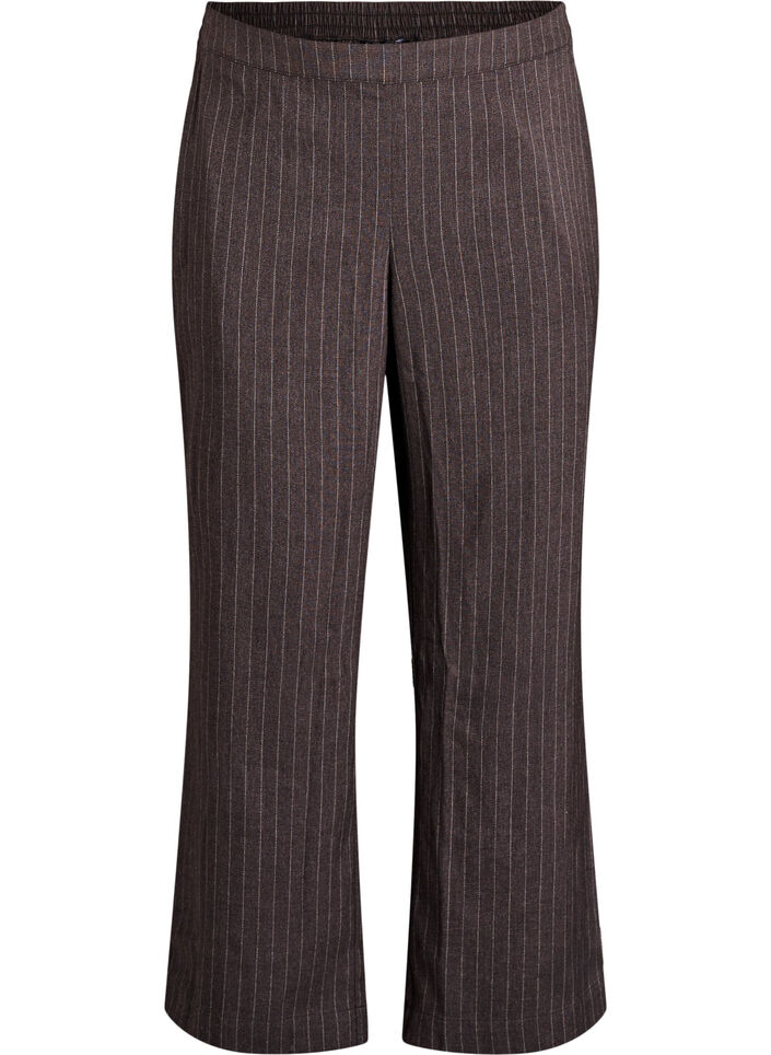 Wide-leg trousers with a high waist, Brown, Packshot image number 0