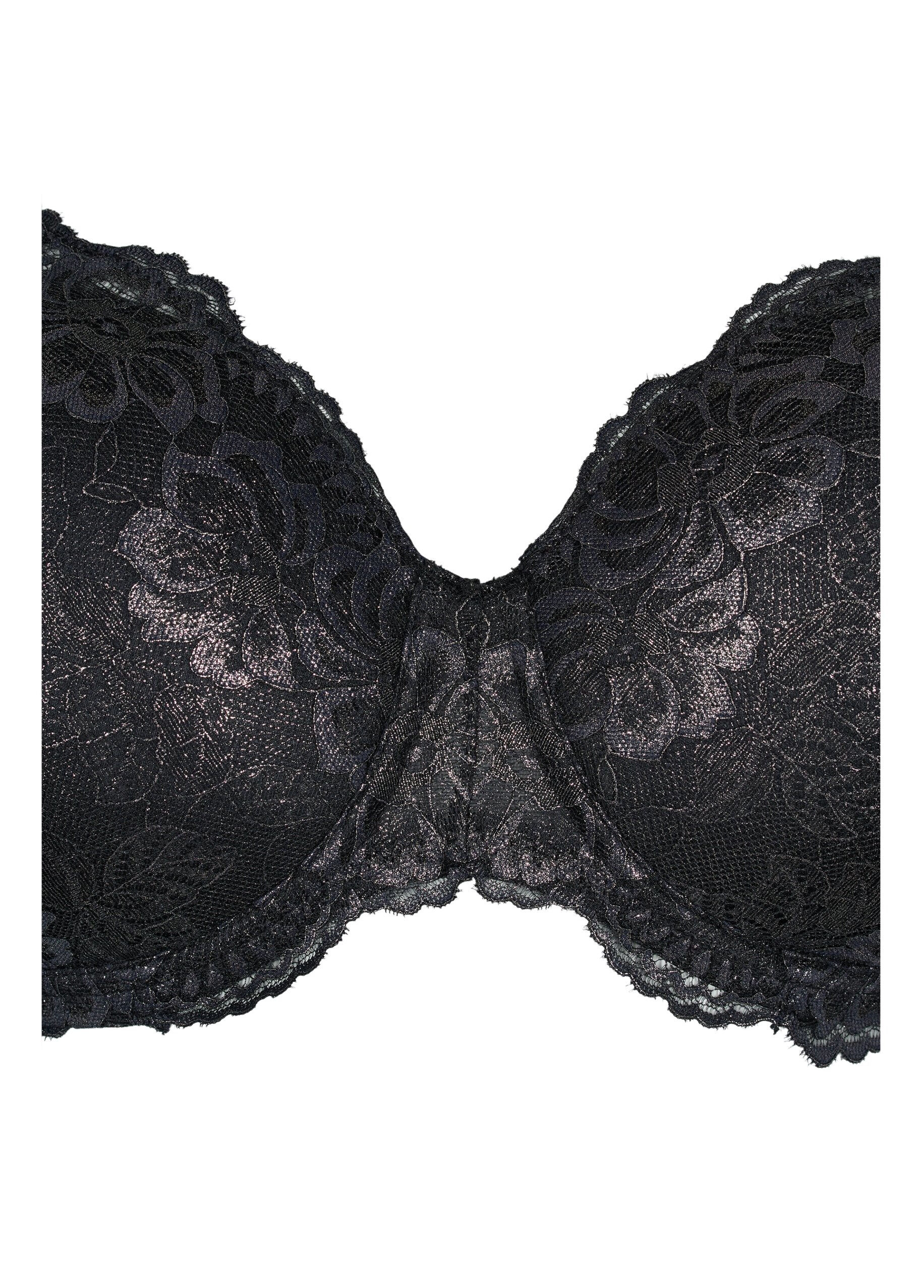 Zizzifashion Cup bra with lace and underwire, Black, Packshot image number 2