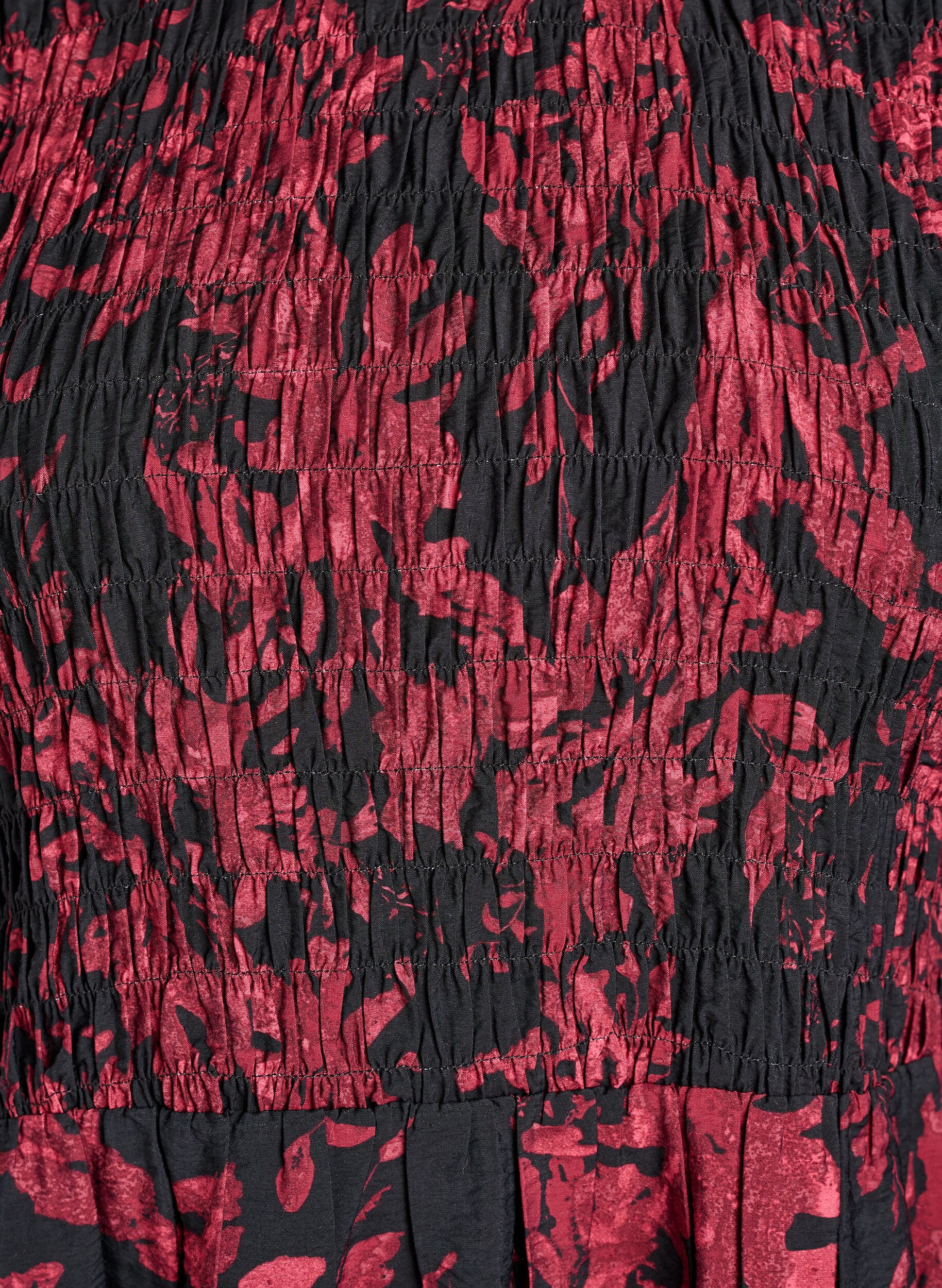 ZizzifashionBlouse with smock and long sleeves, Black, Packshot image number 2