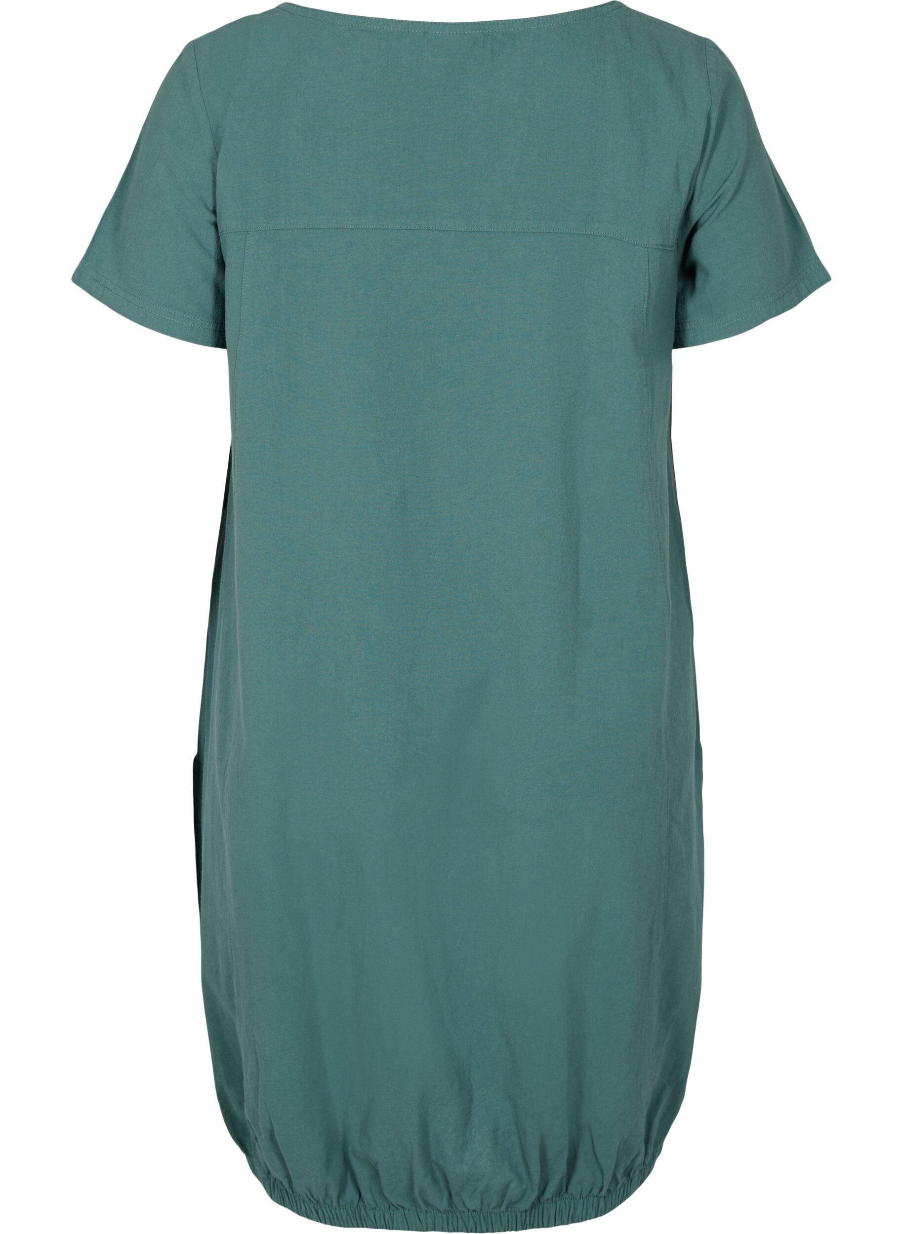 Zizzifashion Short-sleeved cotton dress, Green, Packshot image number 1