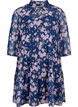 Tunic with floral print and lurex, Blue Small Fl. AOP, Packshot image number 0