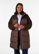 Mid-length puffer jacket with teddy fleece, Brown, Model image number 0