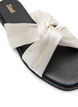 Flat sandals with crossed satin straps, Vanilla, Packshot image number 3