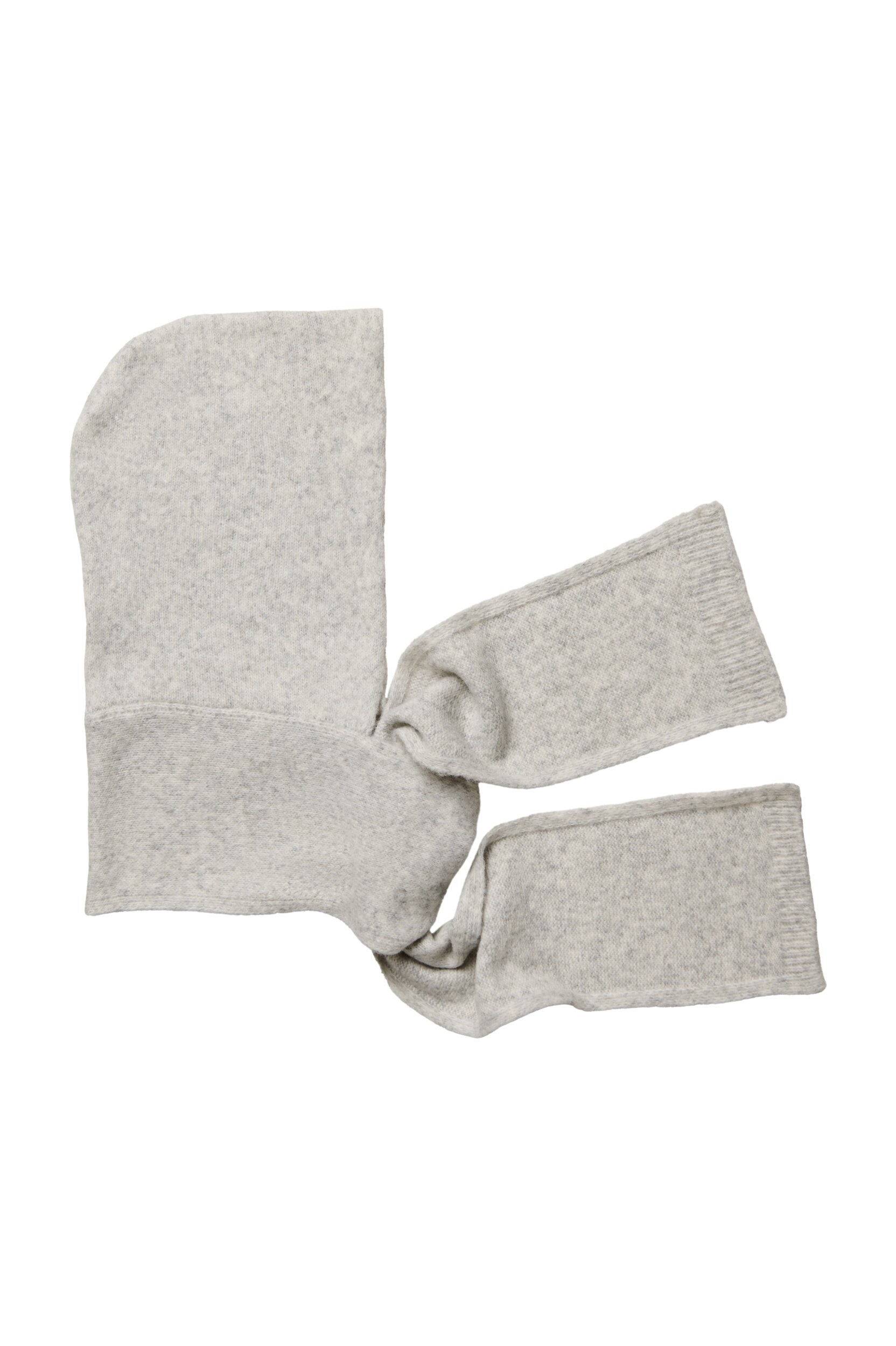 ZizzifashionKnitted hooded scarf, Grey, Packshot image number 3