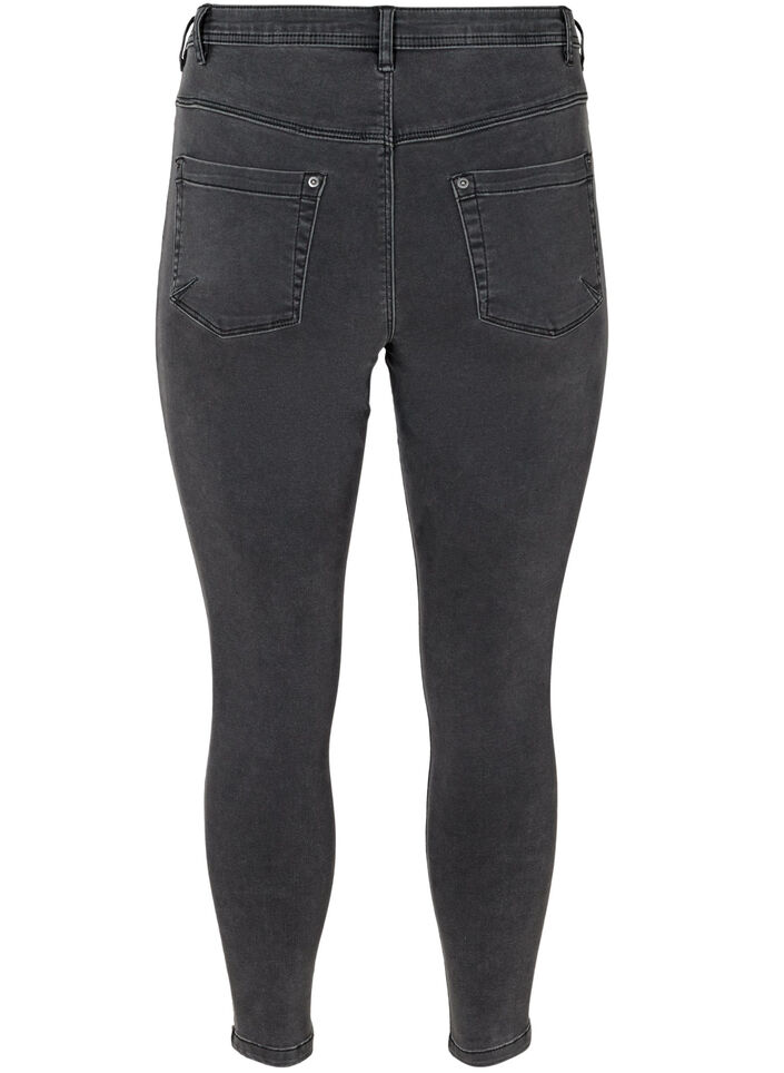 Cropped Amy jeans with zipper detail, Grey, Packshot image number 1