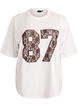 Cotton t-shirt with lace detail on the front, White, Packshot image number 0