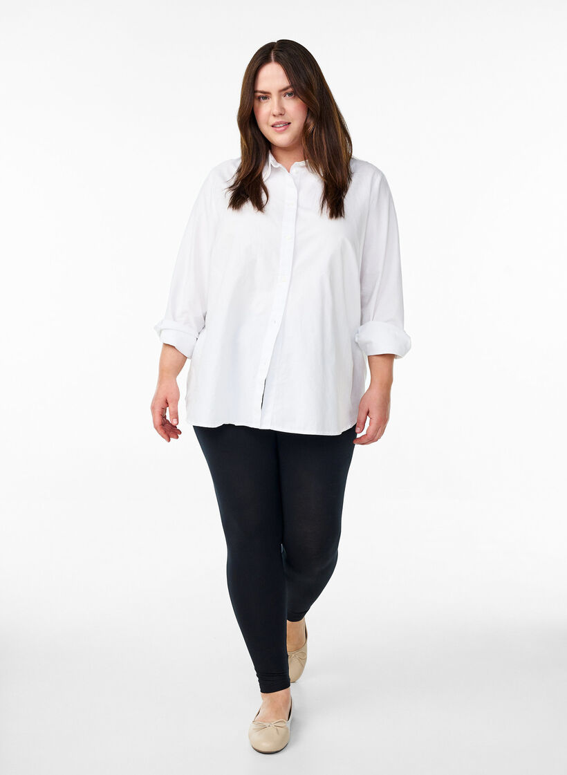 Basic viscose leggings, Black, Model image number 1