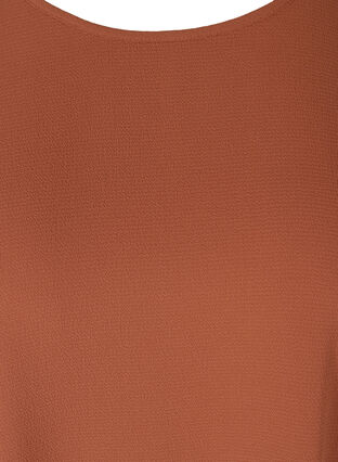 Blouse with short sleeves and a round neckline, Copper Brown, Packshot image number 2
