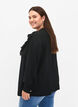 Viscose shirt blouse with ruffles, Black, Model image number 1