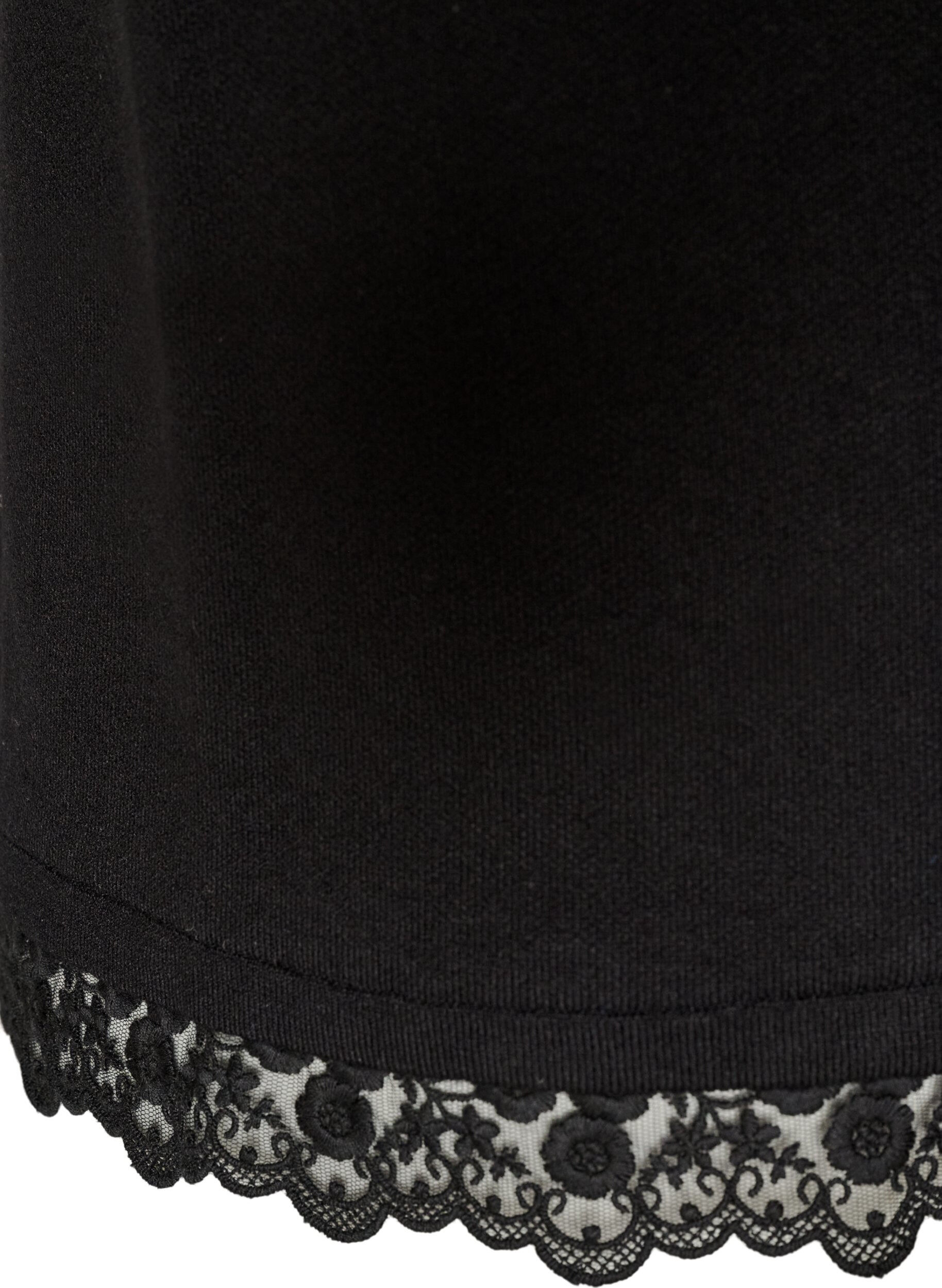 ZizzifashionKnitted vest with lace trim, Black, Packshot image number 3