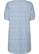 Short dress with v-neck and hole pattern, Cashmere Blue, Packshot image number 1