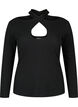 Cut-out blouse with long sleeves, Black, Packshot image number 0