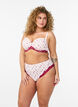 Brazilian panties with floral print and lace, Rose, Model image number 1