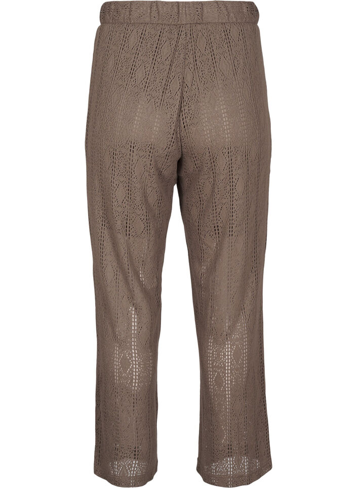Trousers with an openwork pattern, Brown, Packshot image number 1