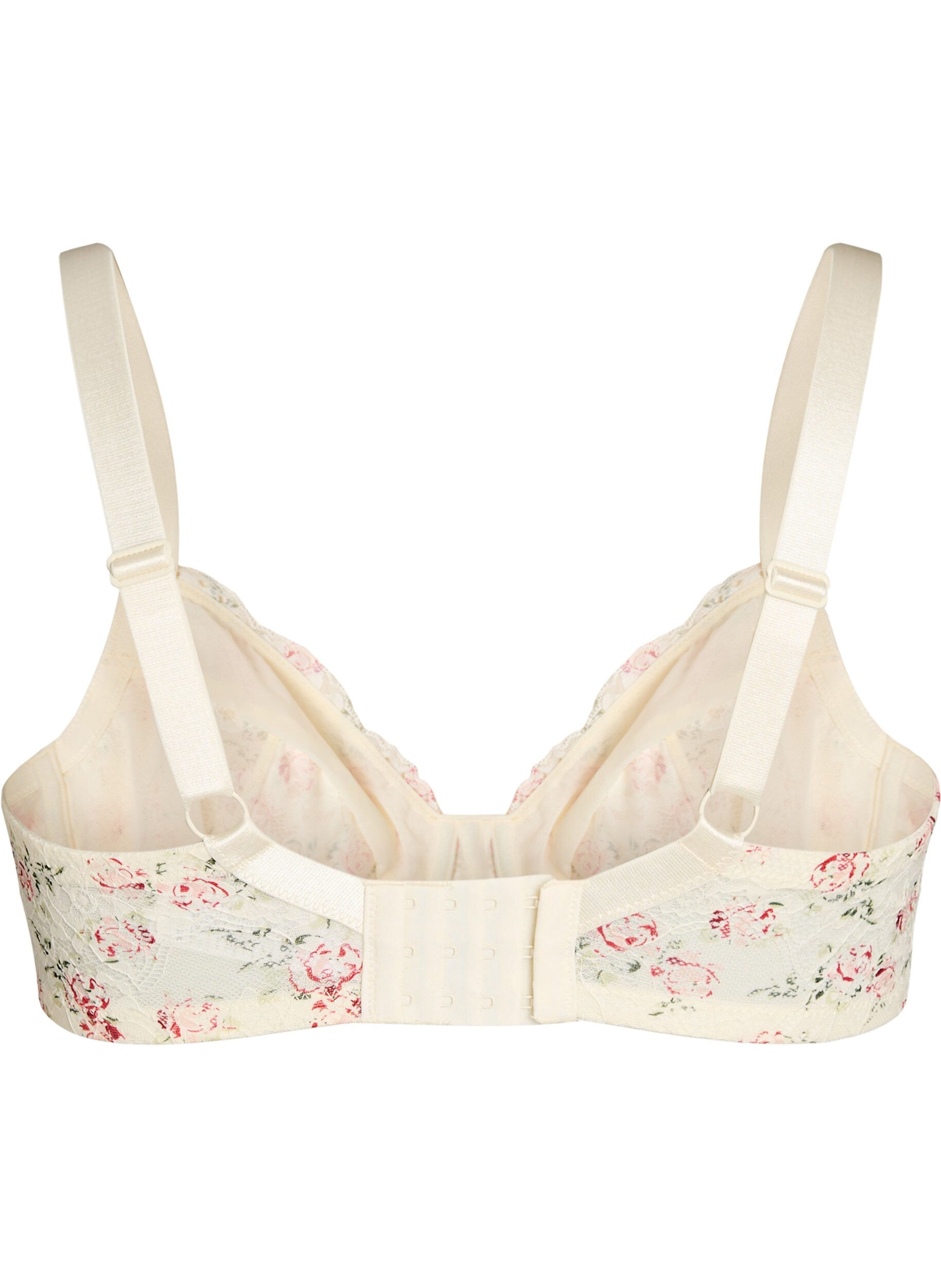 Zizzifashion Full coverage bra with floral lace, White, Packshot image number 1
