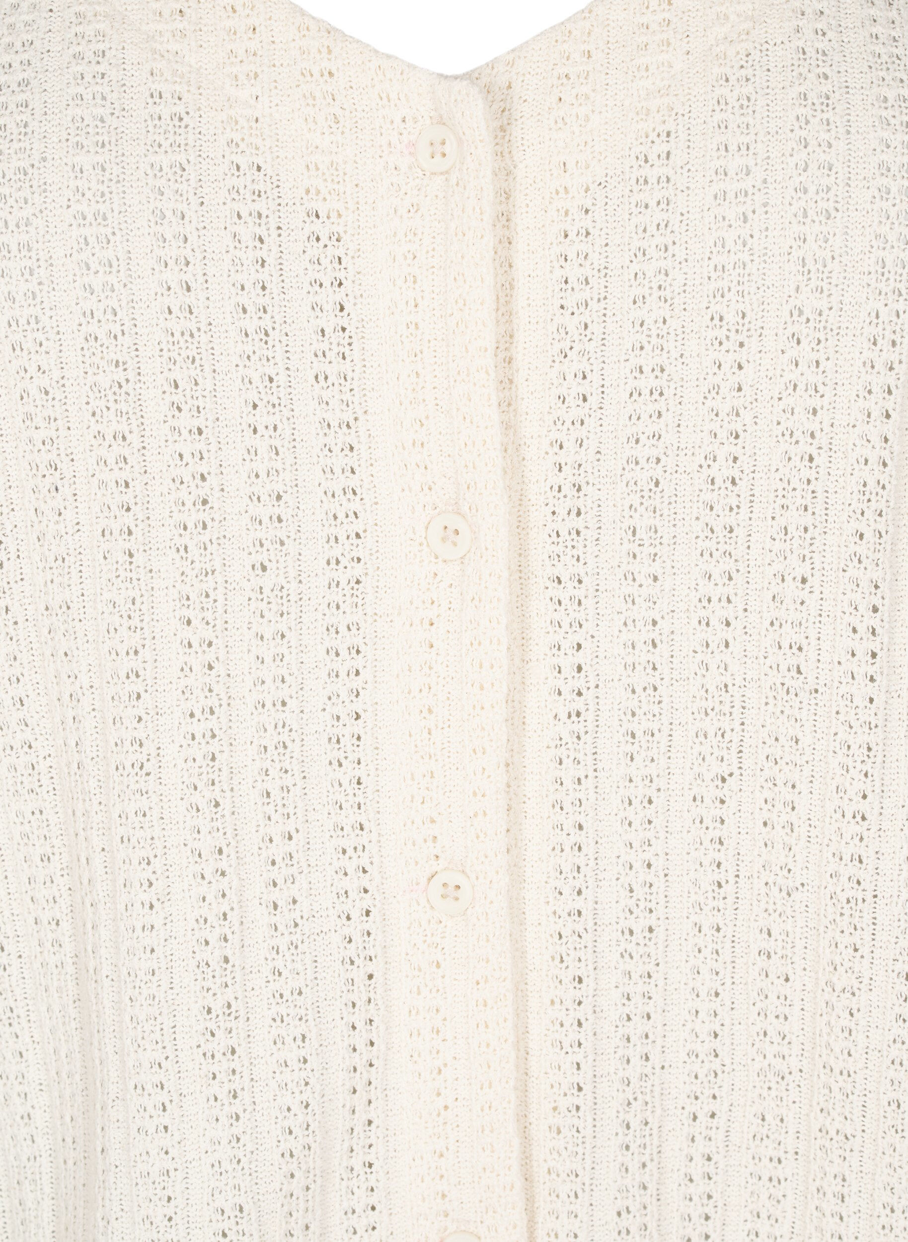 Zizzifashion Jersey cardigan with short sleeves, Vanilla, Packshot image number 2