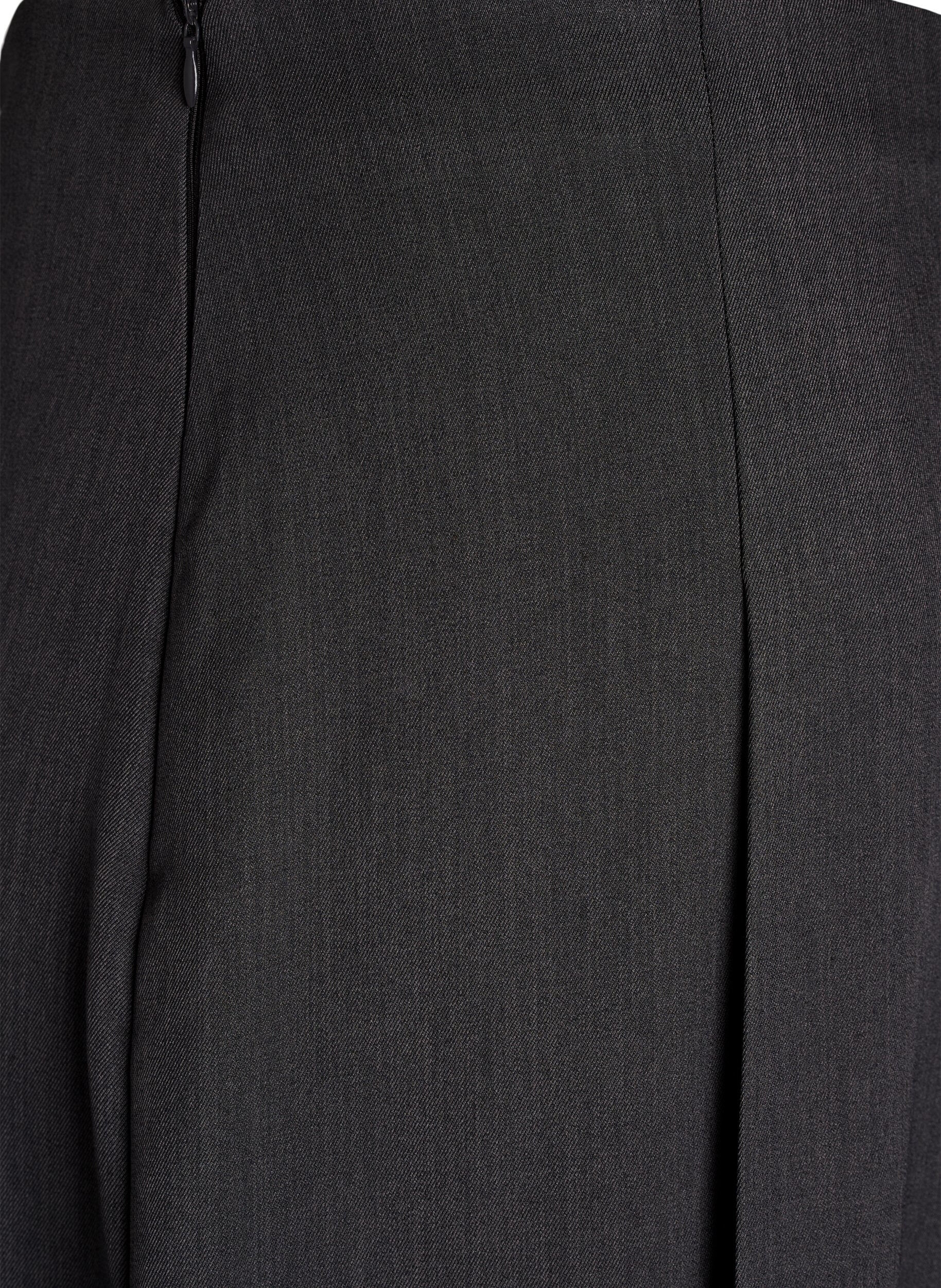 Zizzifashion Midi skirt with wide pleats, Dark Grey, Packshot image number 3