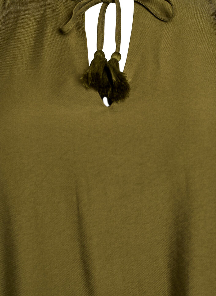 Short A-line dress with ruffles, Green, Packshot image number 2