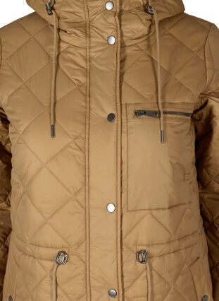 Quilted lightweight jacket with hood, Tobacco Brown, Packshot image number 2