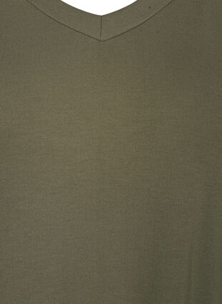 3/4 sleeve dress with track stripe, Dusty Olive, Packshot image number 2