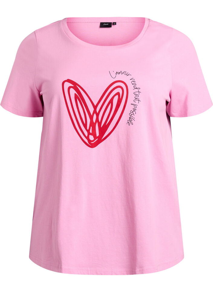 Cotton T-shirt with motif, Begonia P. w. Heart, Packshot image number 0