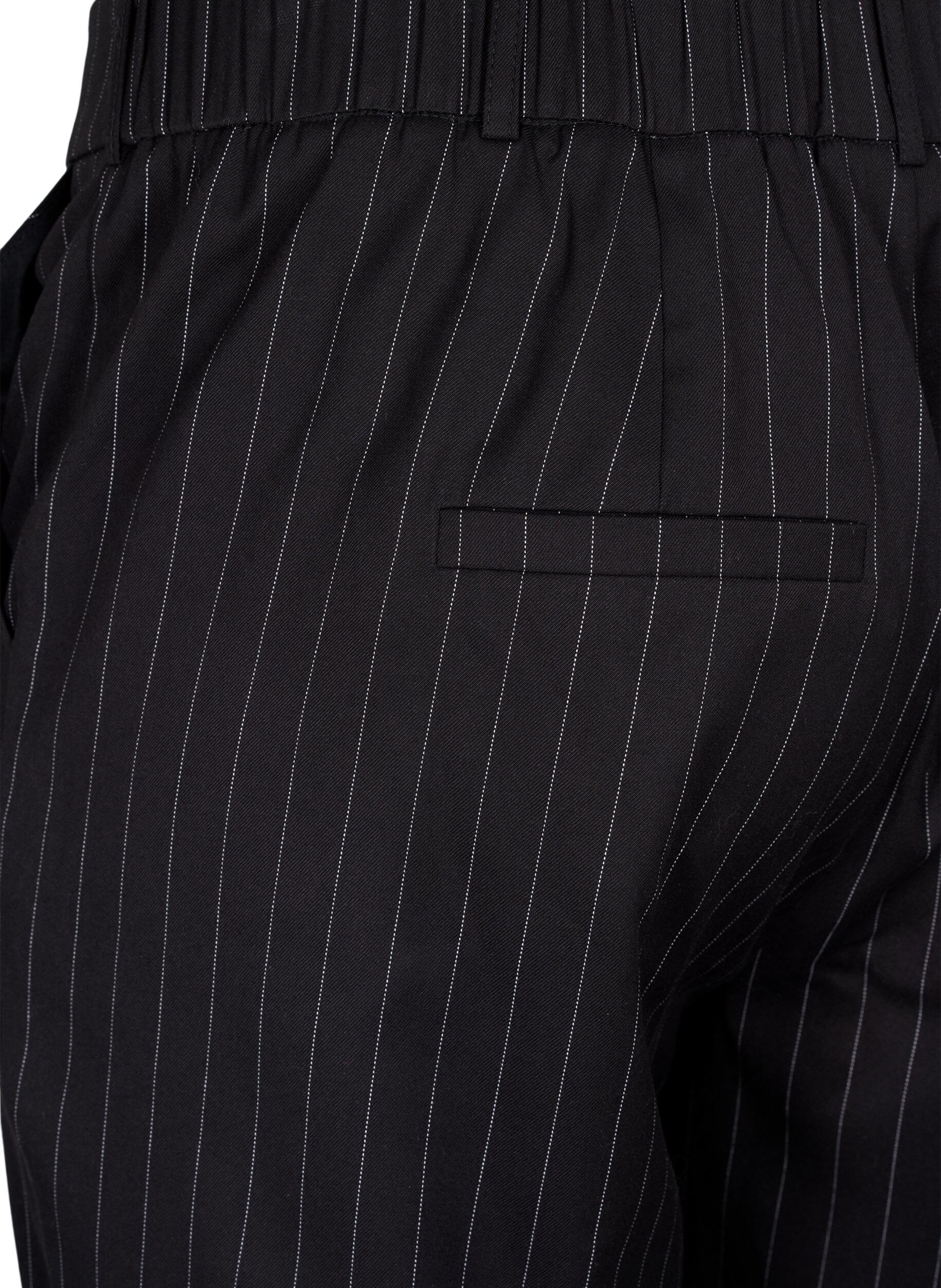 Zizzifashion Trousers with pinstripes, Black W. Pinstripe, Packshot image number 3