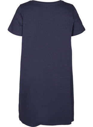 Short-sleeved nightdress in a cotton blend, Night Sky Mélange, Packshot image number 1