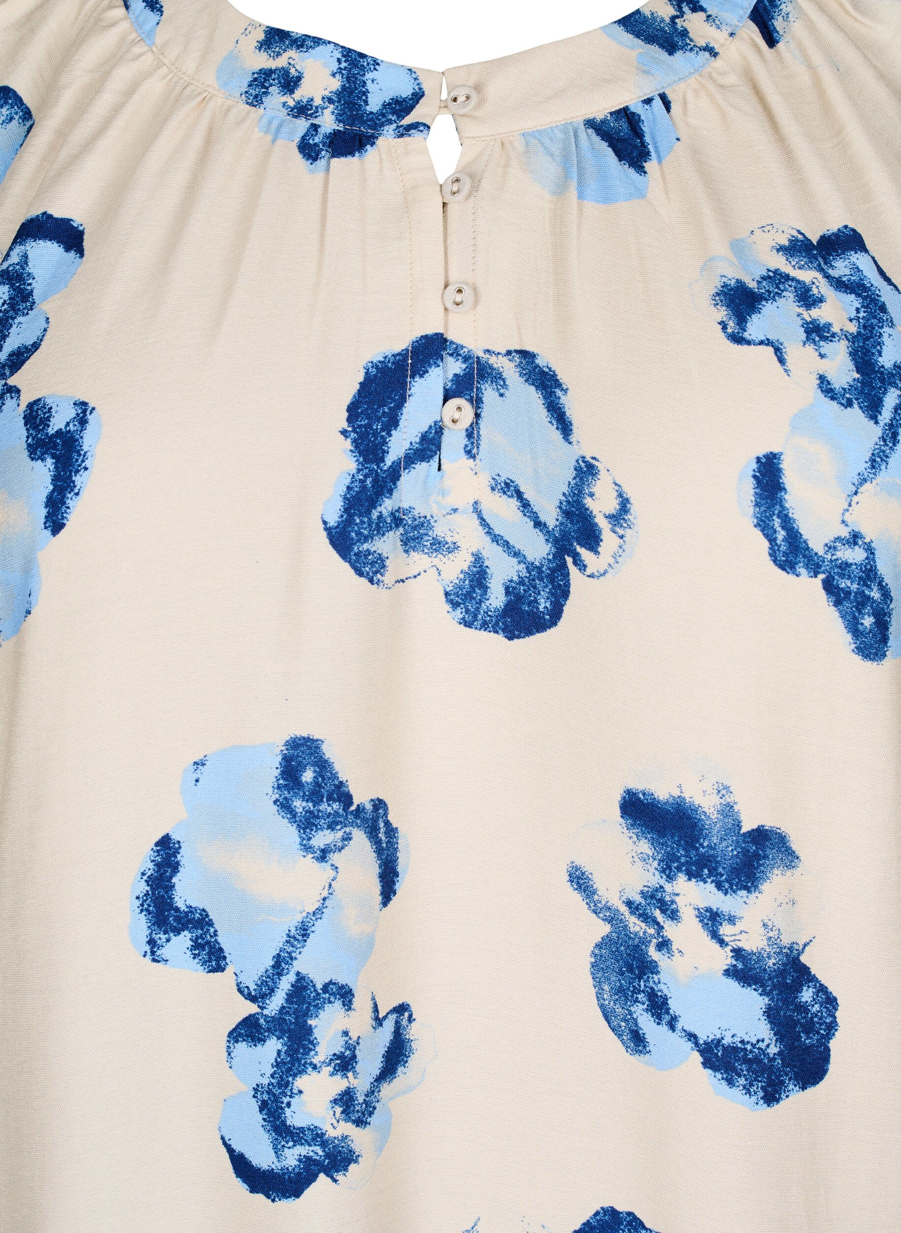 Zizzifashion Knee-length dress with long sleeves and an A-line cut, Vanilla, Packshot image number 2