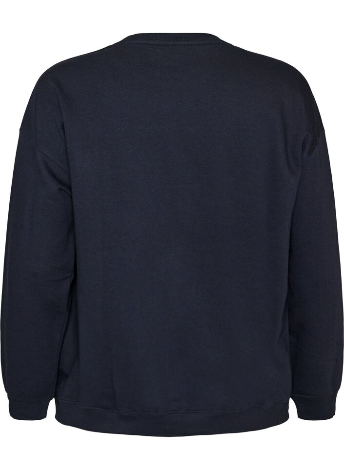 Sweatshirt with text print, Blue, Packshot image number 1