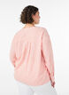 Blouse in linen and viscose with V-neck, Coral, Model image number 2