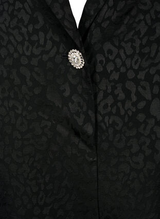 Tone-on-tone jacquard blazer in viscose, Black, Packshot image number 2