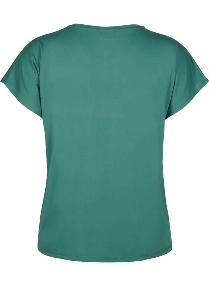 Solid-coloured workout T-shirt, Green, Packshot image number 1