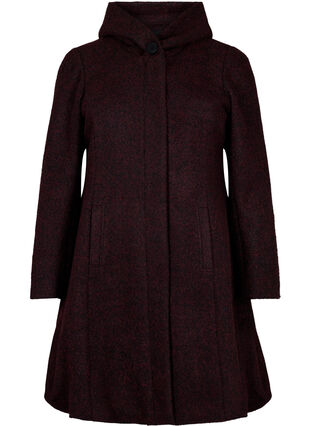 Coat with a hood and A-line cut, Port Royal Mel., Packshot image number 0
