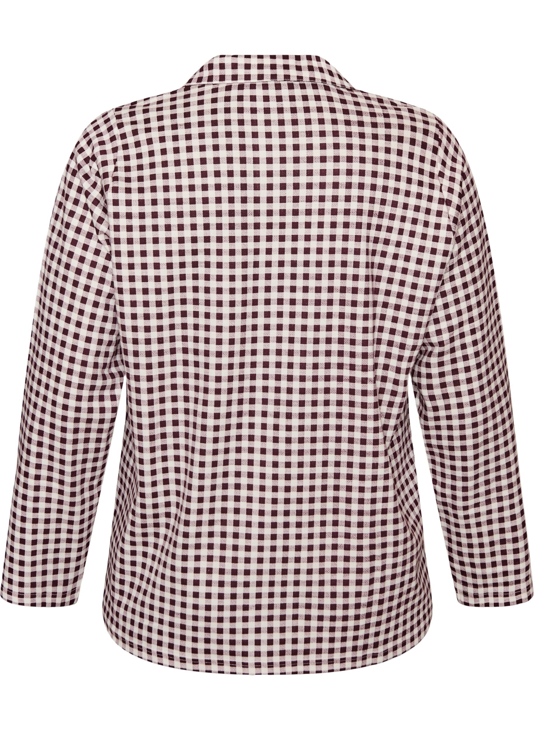 ZizzifashionCotton pyjama shirt with chest pocket, Red, Packshot image number 1