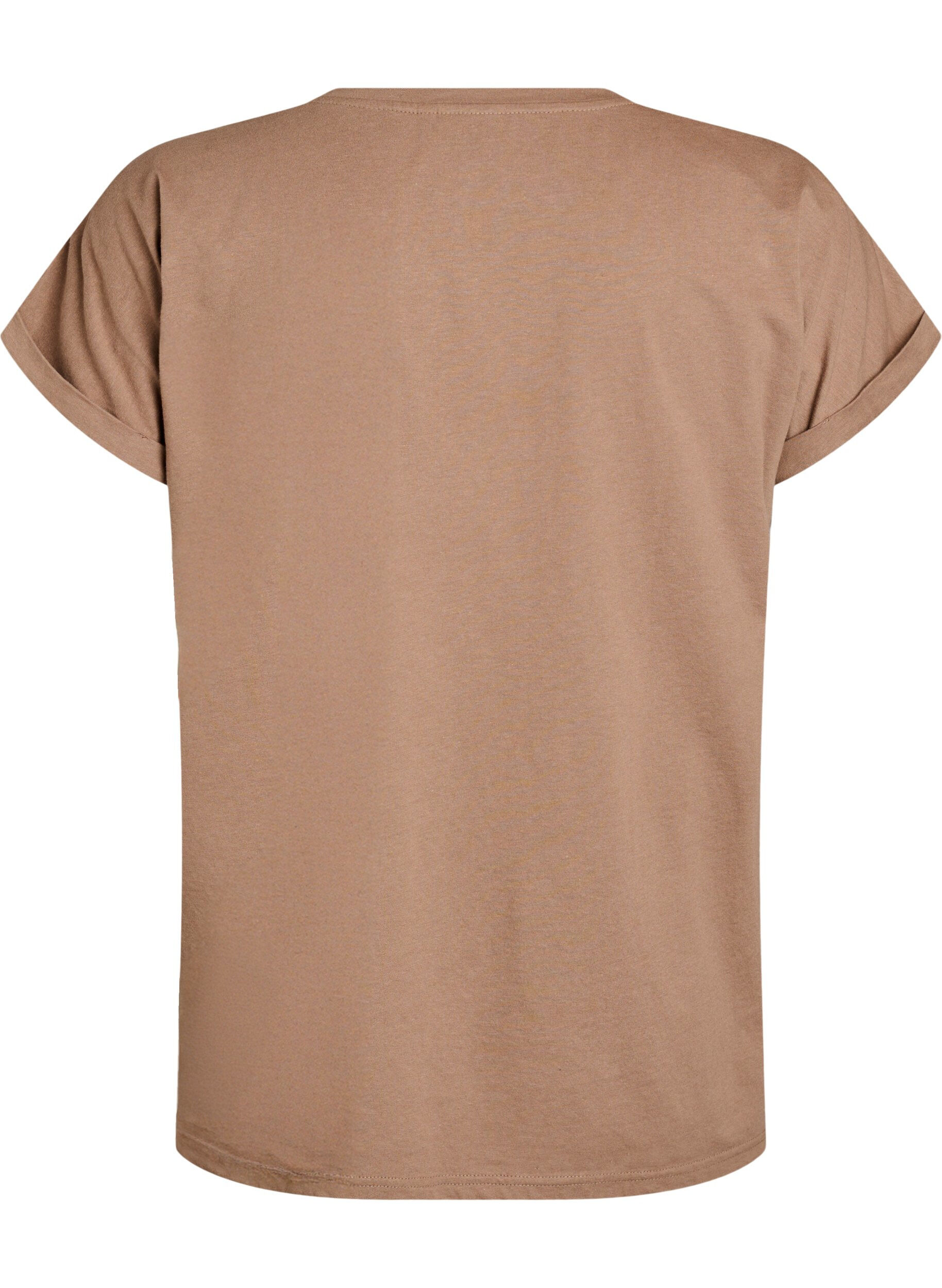 Zizzifashion Short sleeved cotton blend t-shirt, Brown, Packshot image number 1