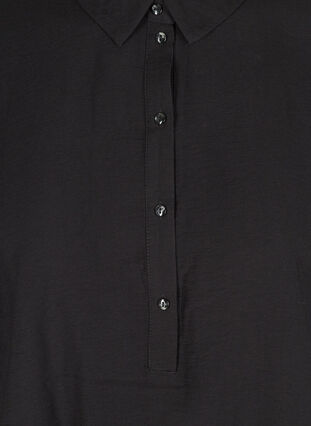 Tunic with buttons and collar, Black, Packshot image number 2