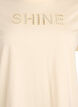 Cotton T-shirt with embroidered text, Yellow, Packshot image number 2