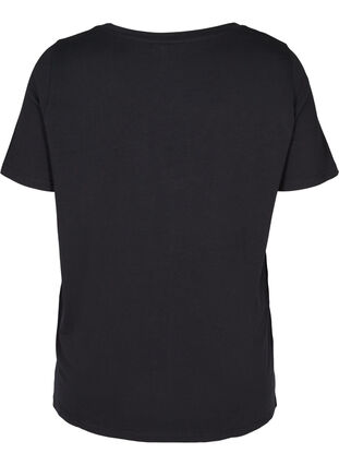 Cotton t-shirt with sequins, Black w Excla, Packshot image number 1