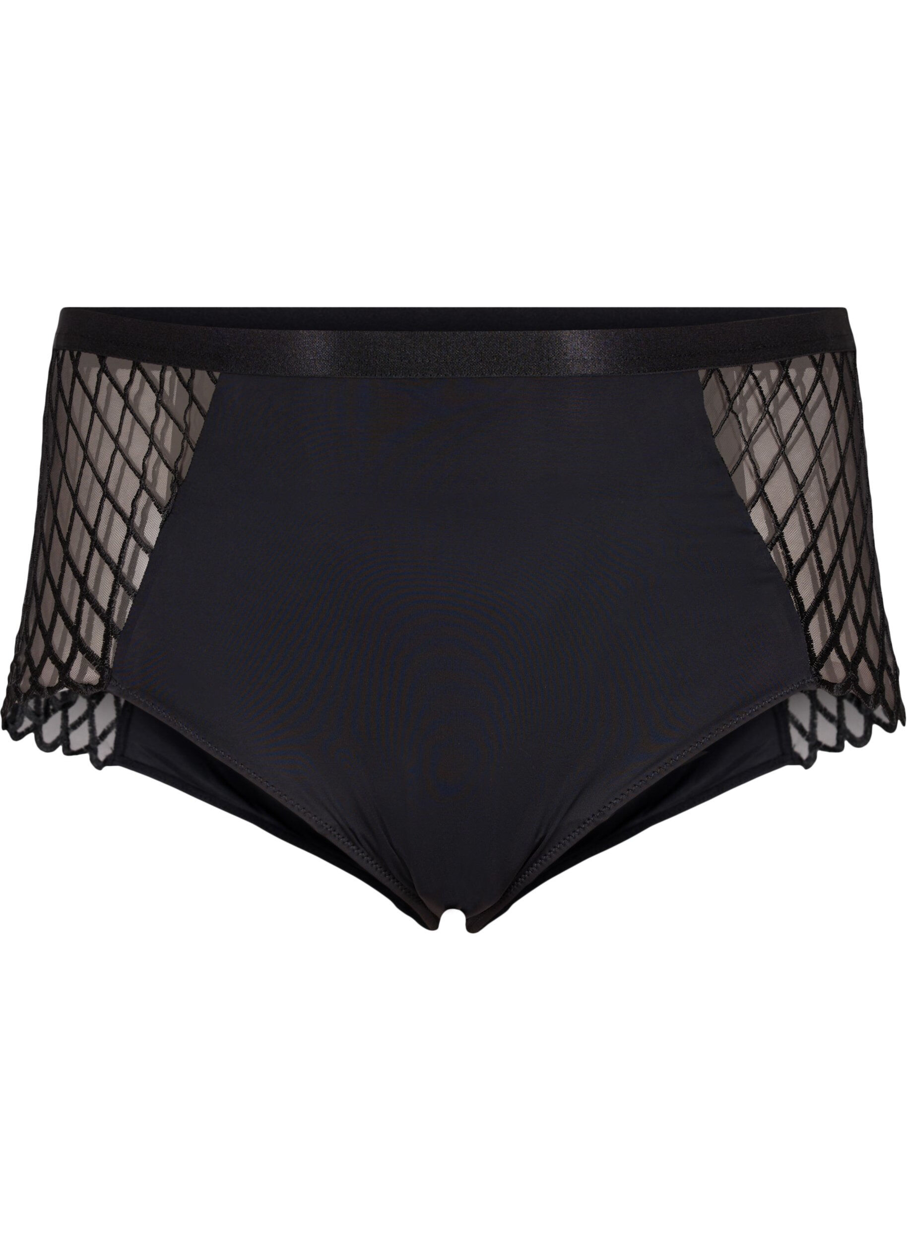 Zizzifashion Panties with mesh detail and regular waist, Black, Packshot image number 0