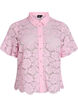 Lace shirt blouse with pearl buttons, Rose, Packshot image number 0