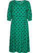 Polka dot viscose midi dress, Jolly Green Dot AOP, Packshot image number 0