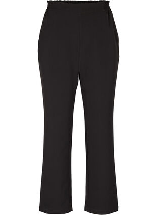 Monochrome trousers with straight fit, Black, Packshot image number 0
