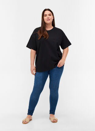 Short-sleeved cotton T-shirt, Black, Model image number 2