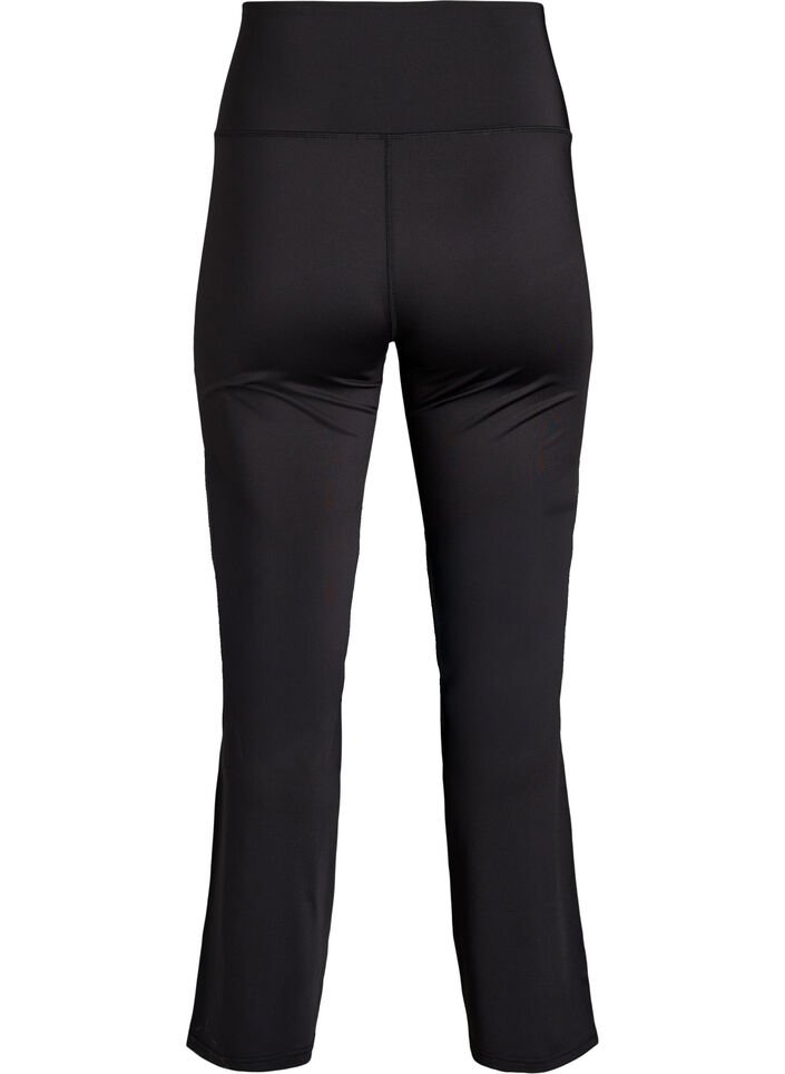 Flared training trousers with high waist, Black, Packshot image number 1