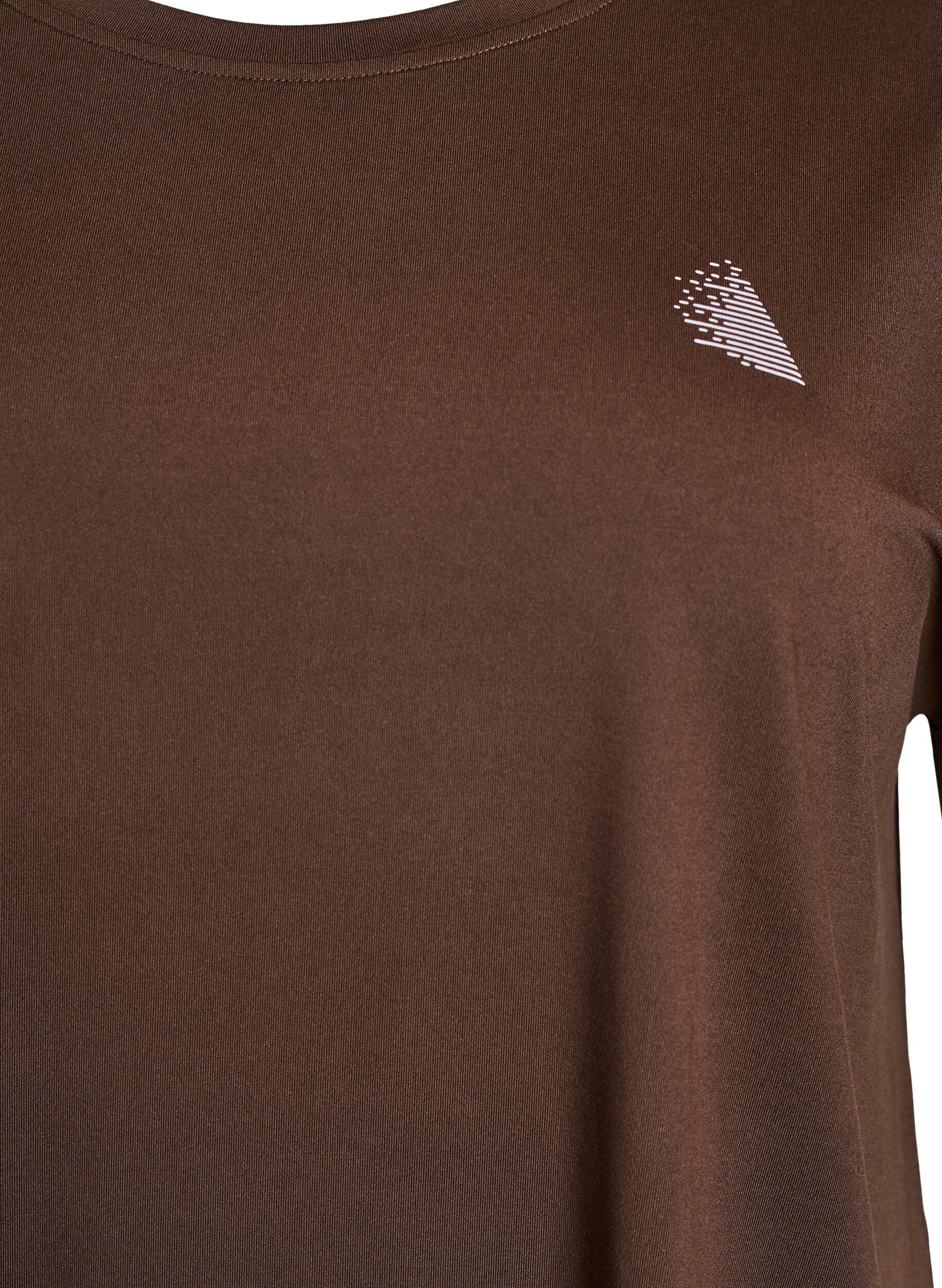 Zizzifashion Solid-coloured workout T-shirt, Brown, Packshot image number 2