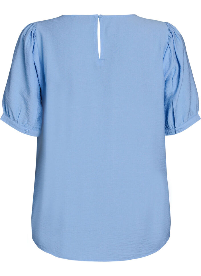 Viscose blouse with 1/2 sleeves, Light Blue, Packshot image number 1