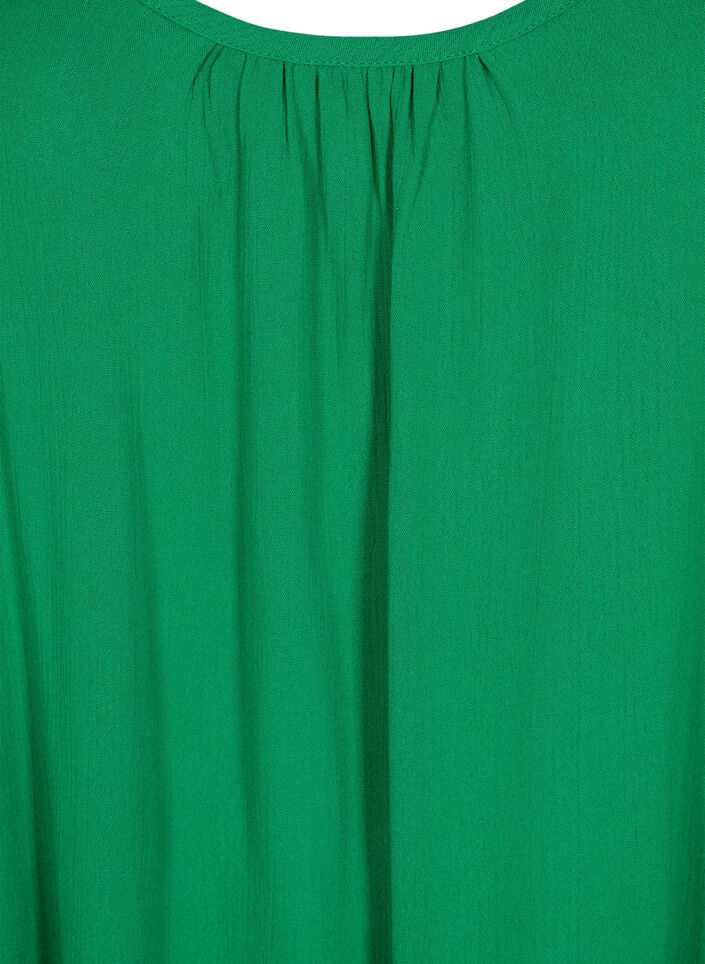 Solid colour strap dress in viscose, Green, Packshot image number 2