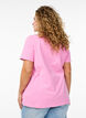 Solid-coloured basic cotton T-shirt, Pink, Model image number 2