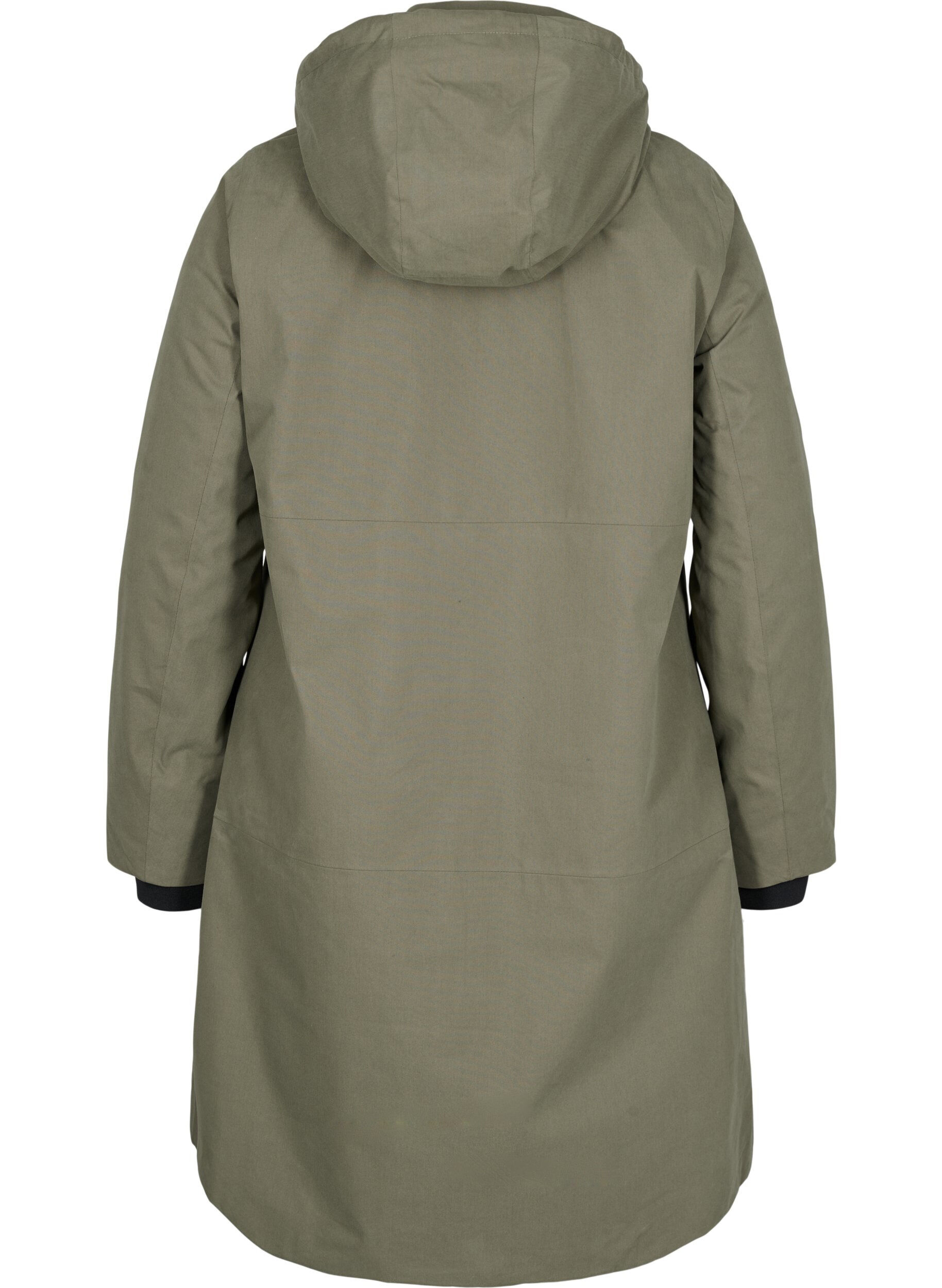 Zizzifashion Waterproof jacket with detachable hood, Dusty Olive, Packshot image number 1