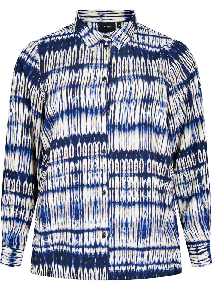 Patterned shirt, Blue, Packshot image number 0